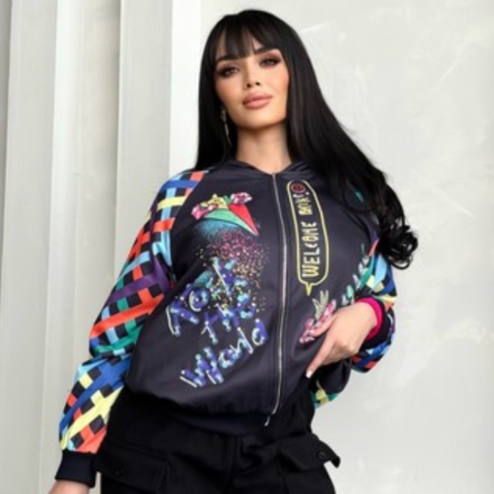 Black Multi-Patterned light weight sweater